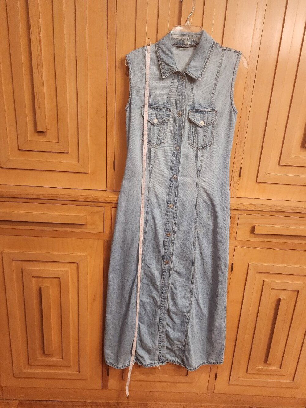 Zara Sleeveless denim maxi dress